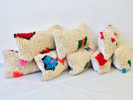 Colorful Moroccan carpet pillow 53x26cm