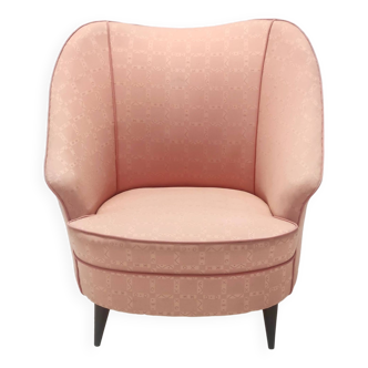 Vintage Peach Pink Lounge Chair in the Style of Gio Ponti for Casa & Giardino