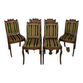 Suite de six chaises d’époque Charles X, en palissandre finement marqueté