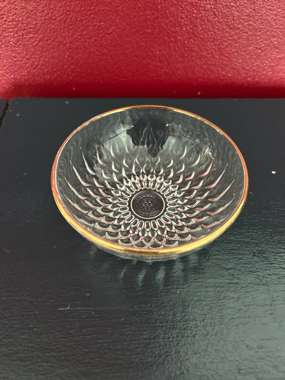 Crystal bowl with gold rim