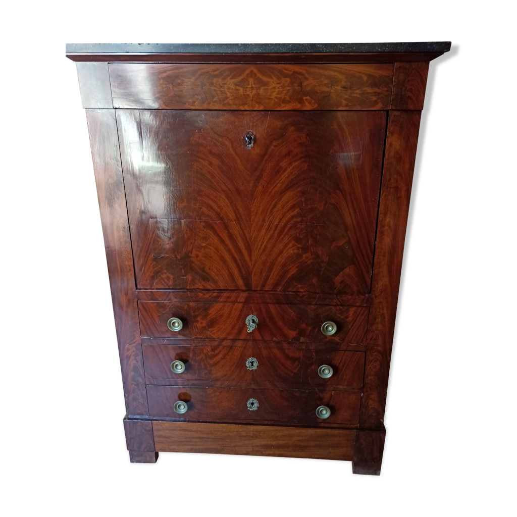 Secrétaire En Merisier Vintage - 3 étagères - Parfait état - 129x64x40 Cm