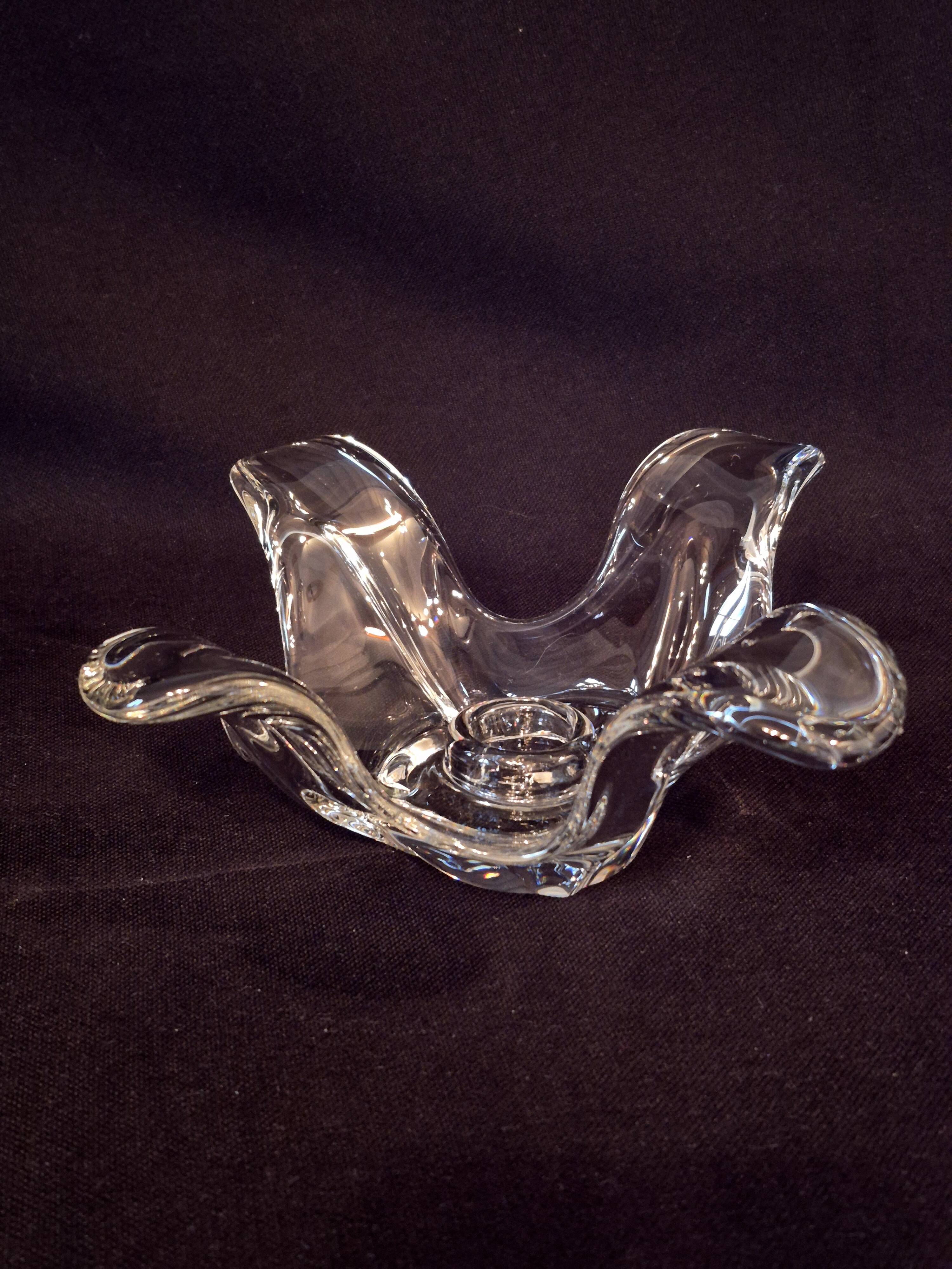 Crystal candlestick from Bayel, flower petal shape A559