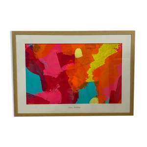 Peinture originale sous-verre « Déambulation »