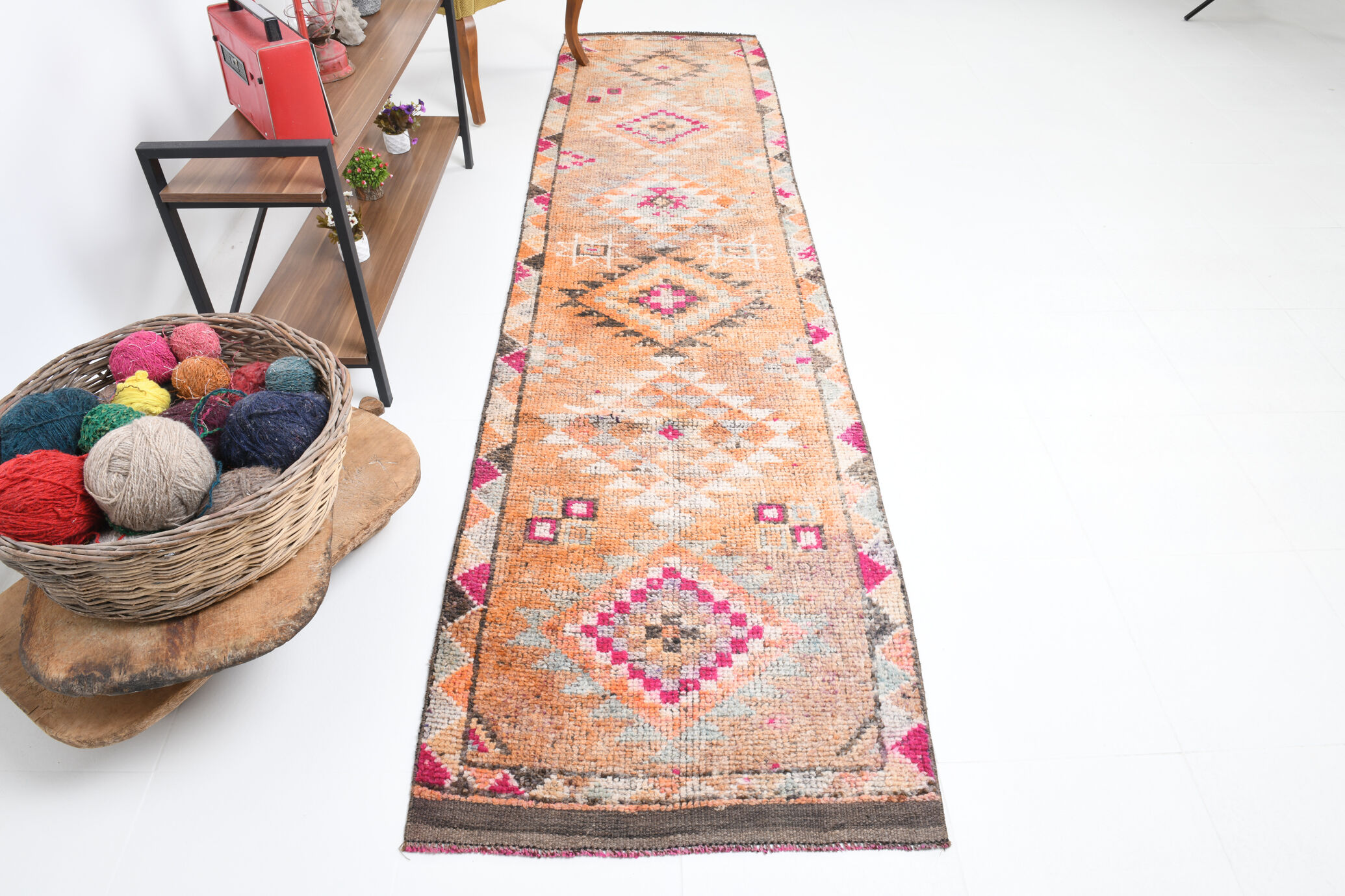 3x11 turkish vintage runner rug, 3x11 herki runner, hallway kitchen rug, 330x83cm