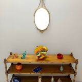 Rectangular Durmast Etagere / Console Tabe with Two Shelves, Italy