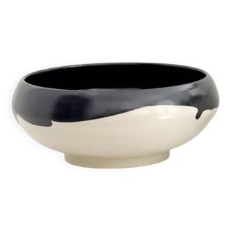 Assiette creuse / bowl noir et beige