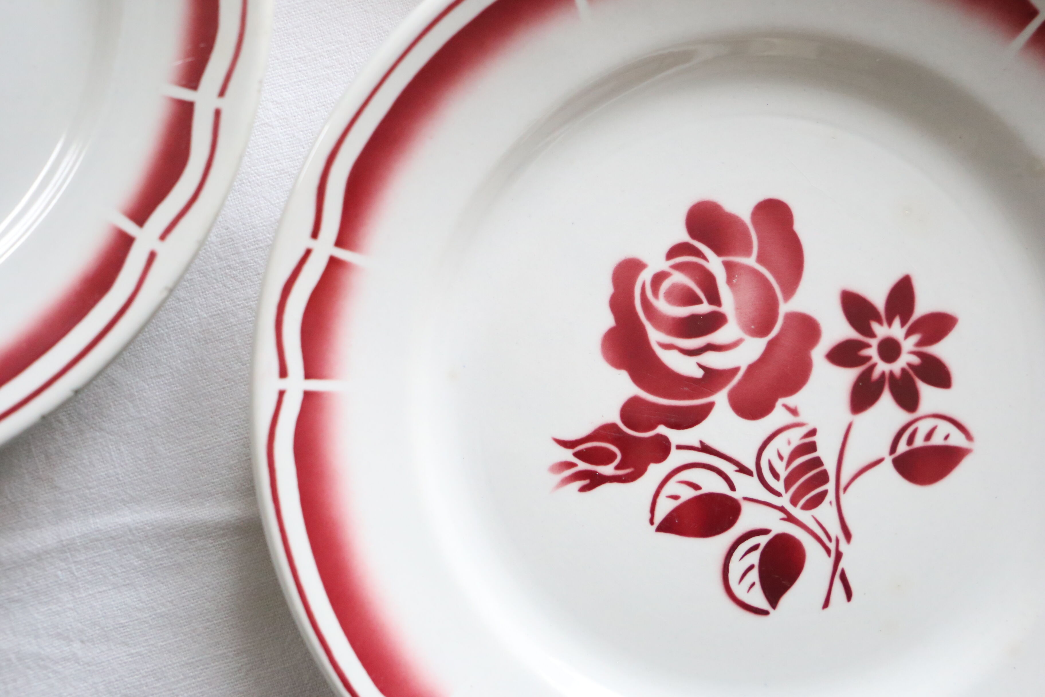 Set de 4 assiettes Badonviller, vintage français