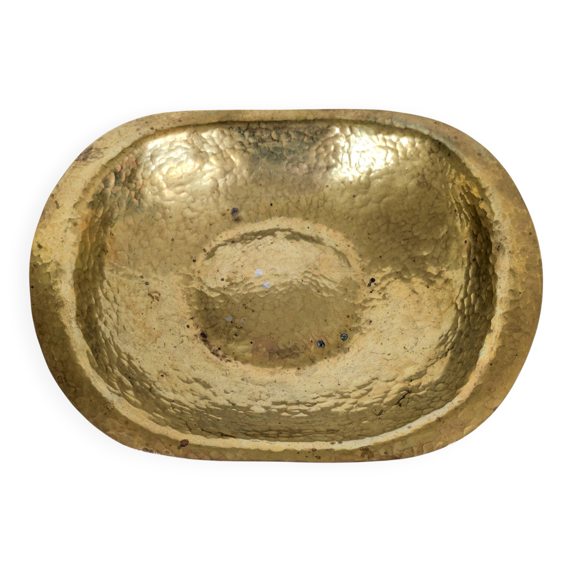 Vintage Hammered Brass Bowl Soap Dish Decorative Catchall Boho