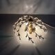Flush mount Flower Design in crystal glass and gilded metal, 1980s, Germany