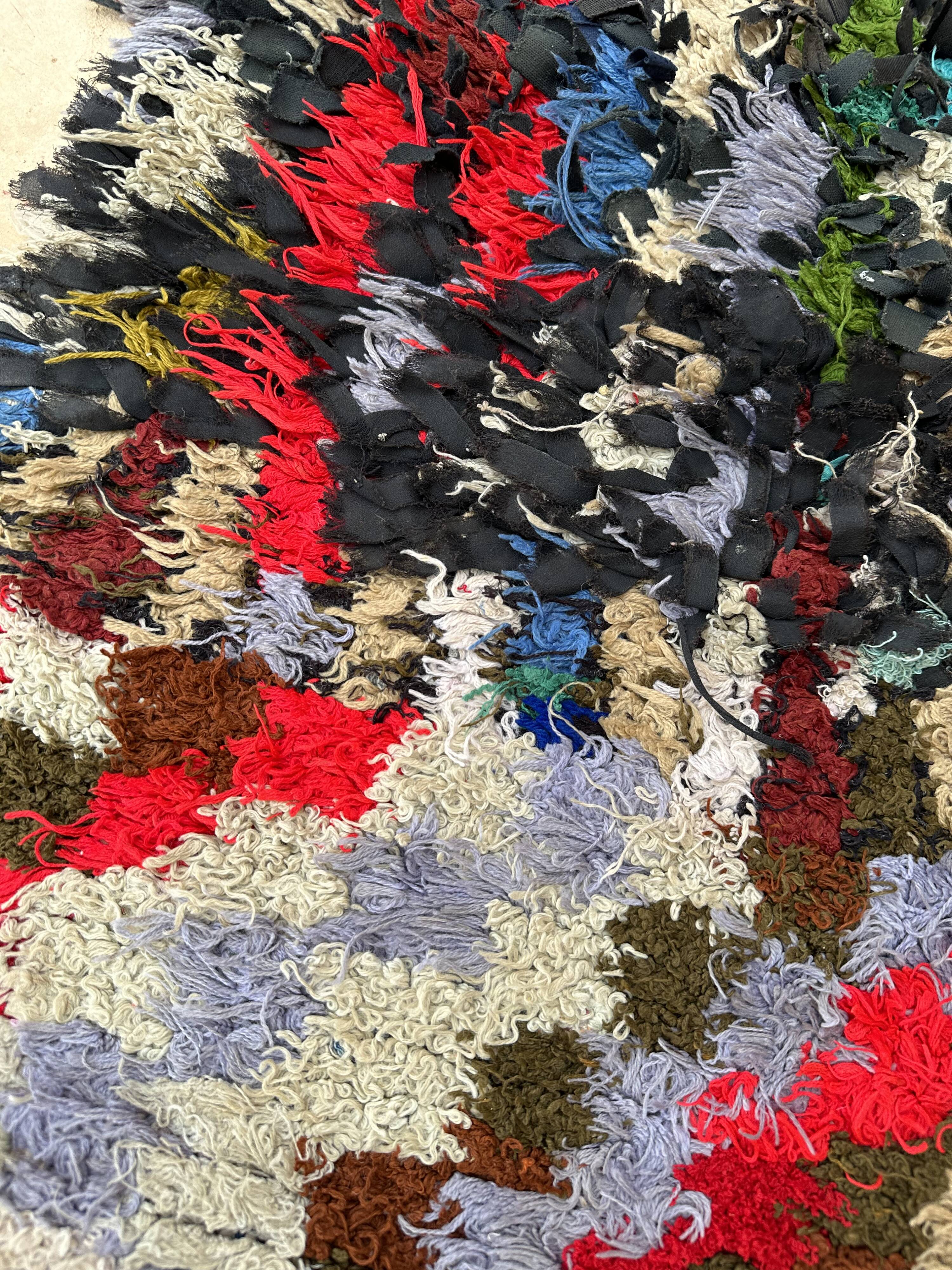 Colorful Boucherouite Berber rug - 64 x 196 cm