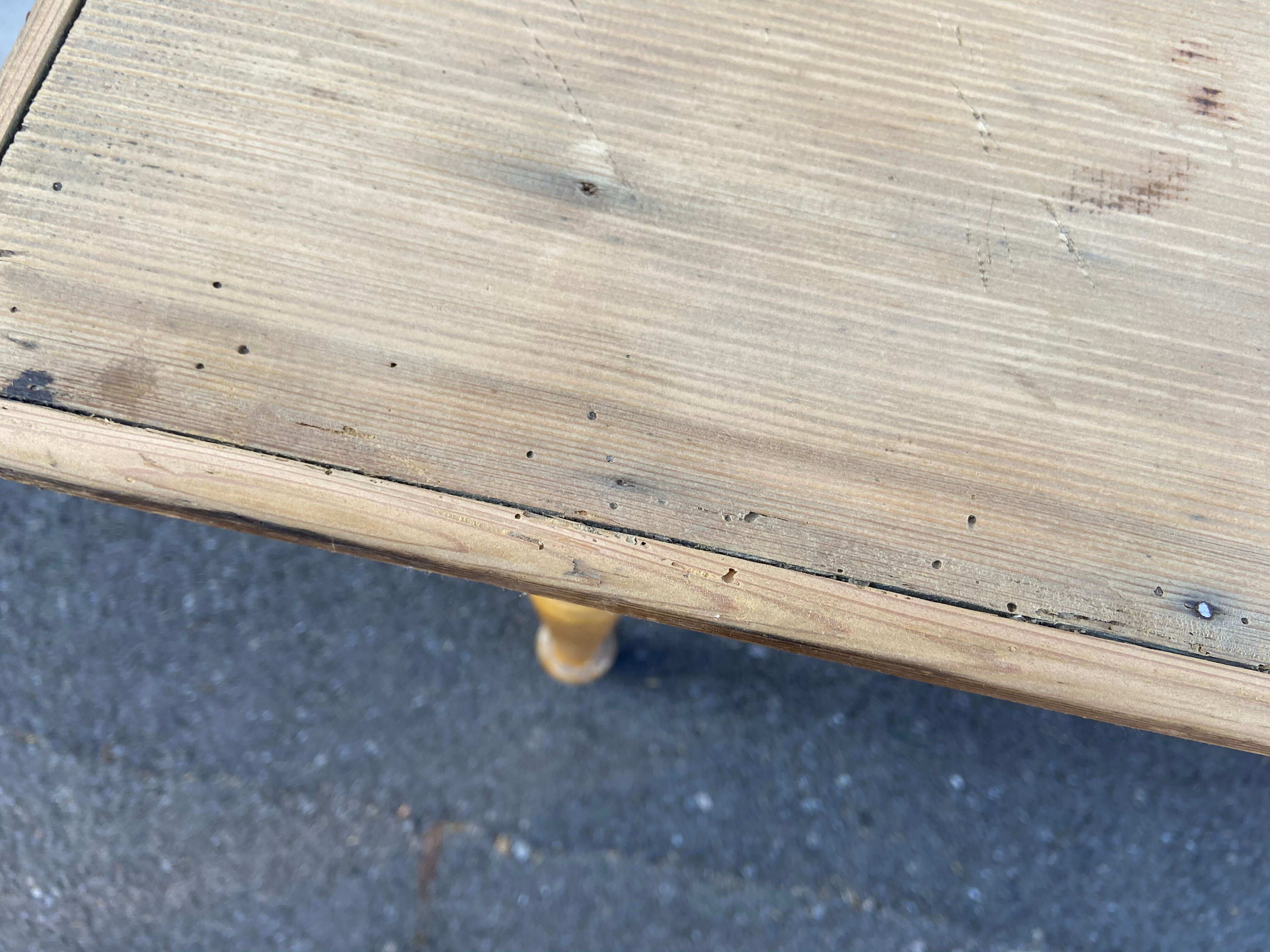 Farm table in natural wood fir 1900 brewery