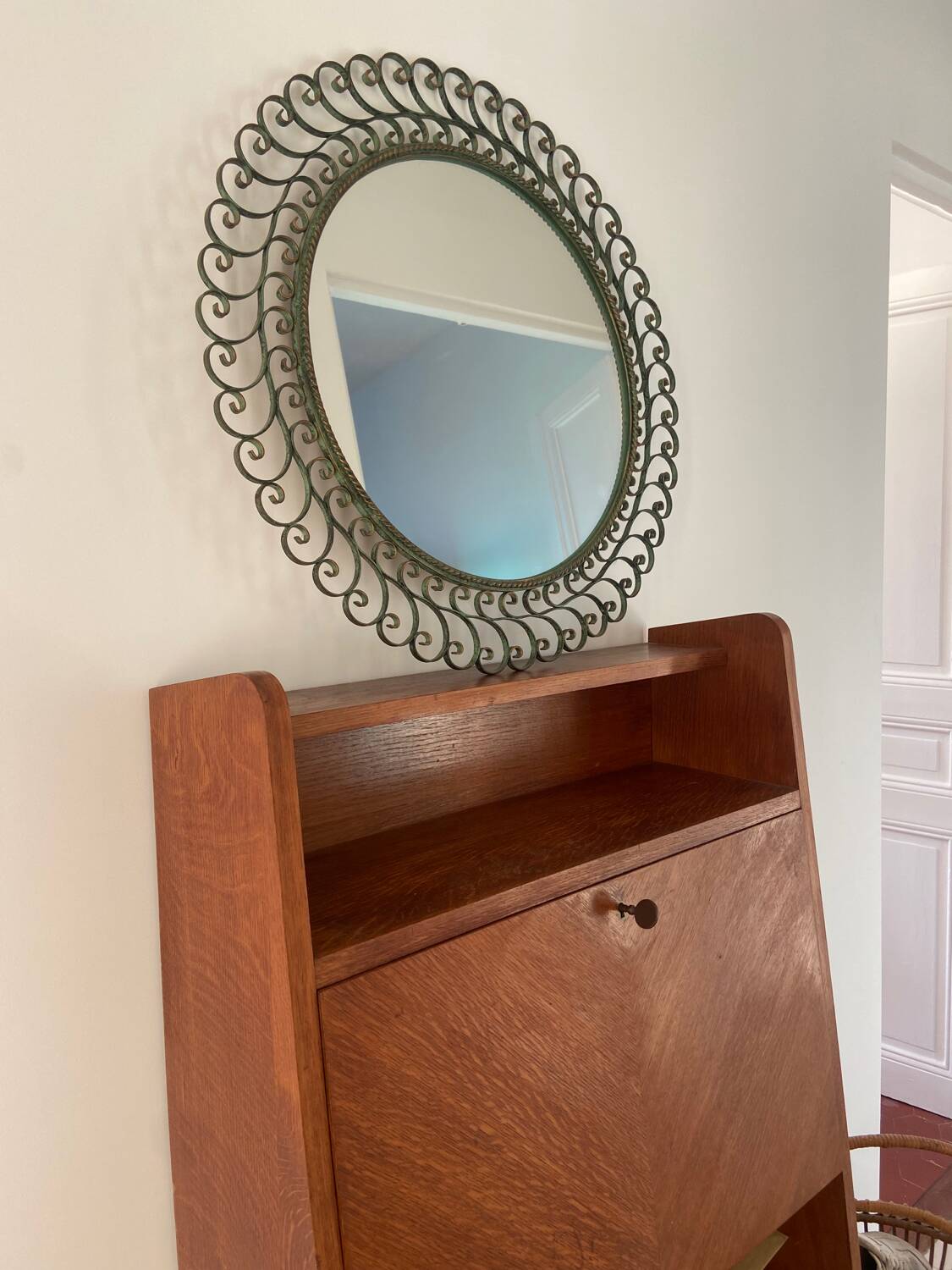 Vintage wrought iron mirror