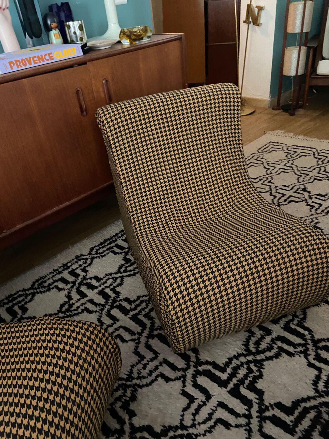 Pair of 70s foam armchairs