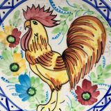 Plat décor coq
