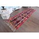 1970s Vintage Turkish Hand-Knotted Wool Cotton Purple Runner Rug 83x310