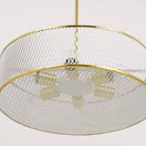 Brass Pendant Light in the Style of Mathieu Matégot Mid-Century, France, 1950s