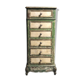 Old wooden dresser, aged green patina
