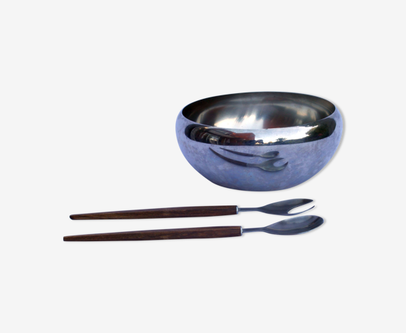 Stainless steel salad bowl by Carlo Mazzeri & Anselmo Vitale for Alfra Alessi, 1967.