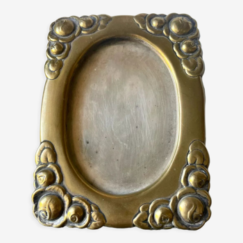 Art nouveau brass picture frame