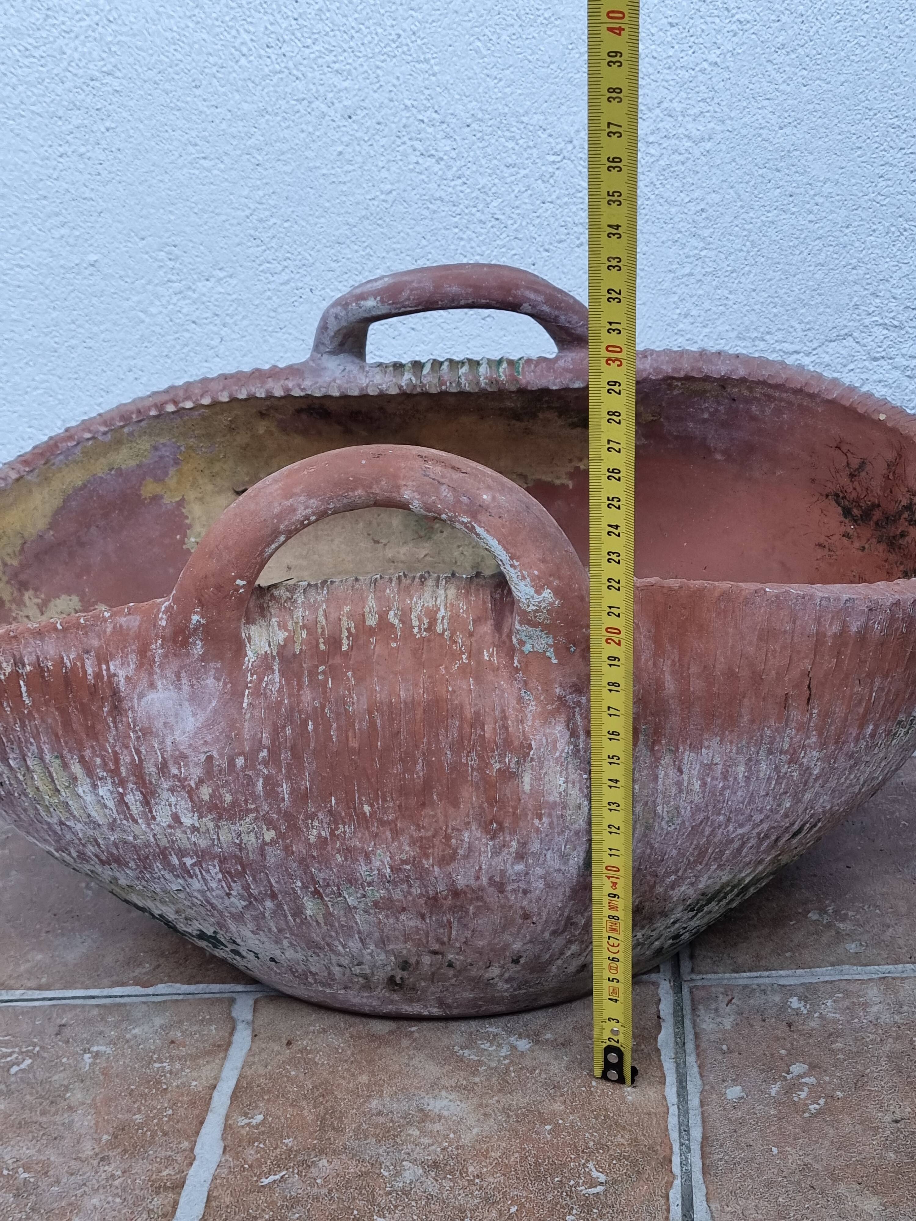 Terracotta planter "basket" with handles, 50 cm