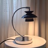 Scandinavian-inspired black and chrome table lamp