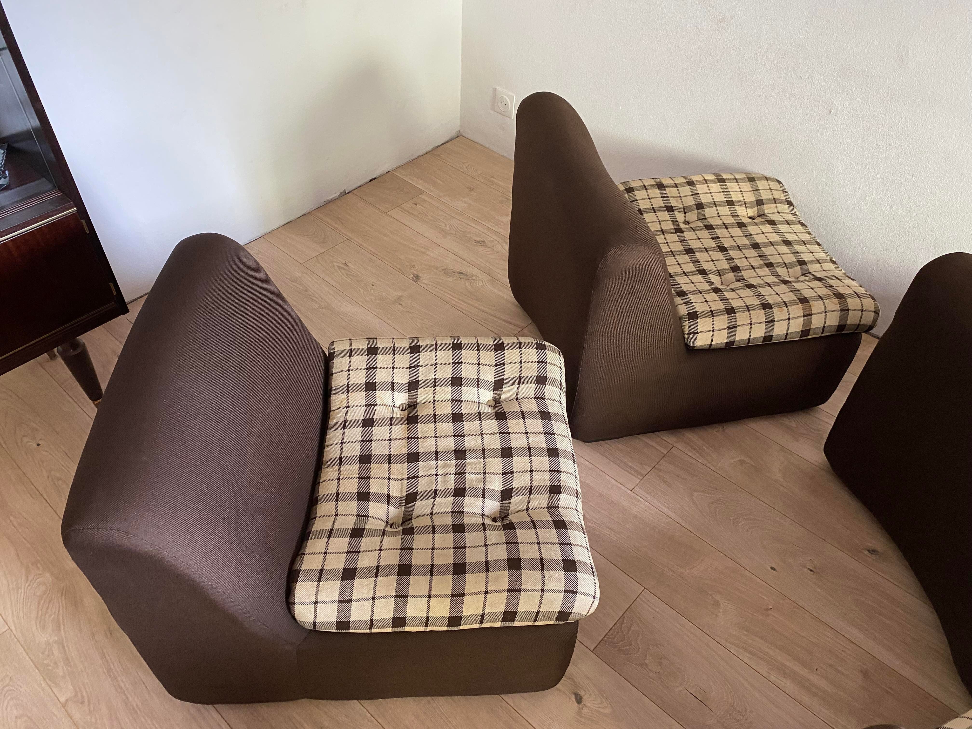 6 armchairs fabric in rigid polystyrene year 50/60