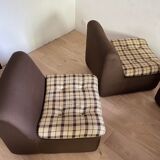 Lot 6 fauteuils tissu en polystyrène rigide année 50/60