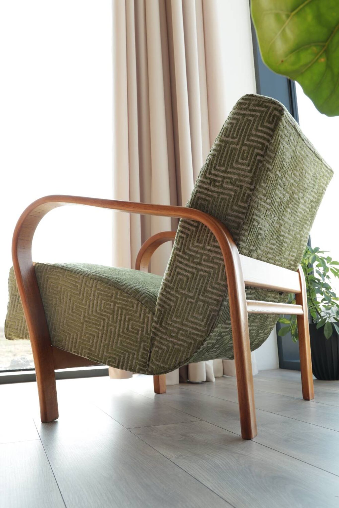 Classic vintage armchair by A. Kropacek and K. Kozelka, Czechoslovakia, 1950s
