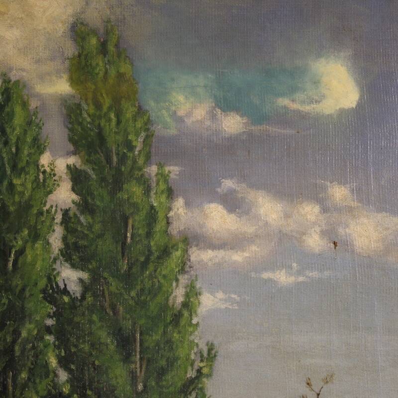 Spanish landscape painting signed C. Coll 1883