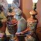 Paire de pieds de lampes des années 70 en albâtre