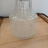 Antique pewter and glass carafe
