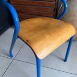Vintage blue Hitier children's school chair