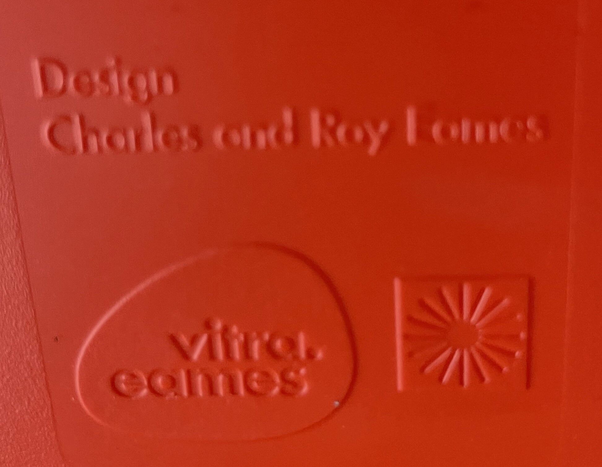 4 Charles Eames DSS chairs for Vitra, Poppy Red