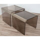 Set of 2 glass trundle tables by Gallotti and Radice 1970