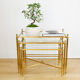 Lot 3 tables pull out brass glass Maison Baguès
