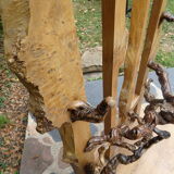 Brutalist coat rack in solid elm
