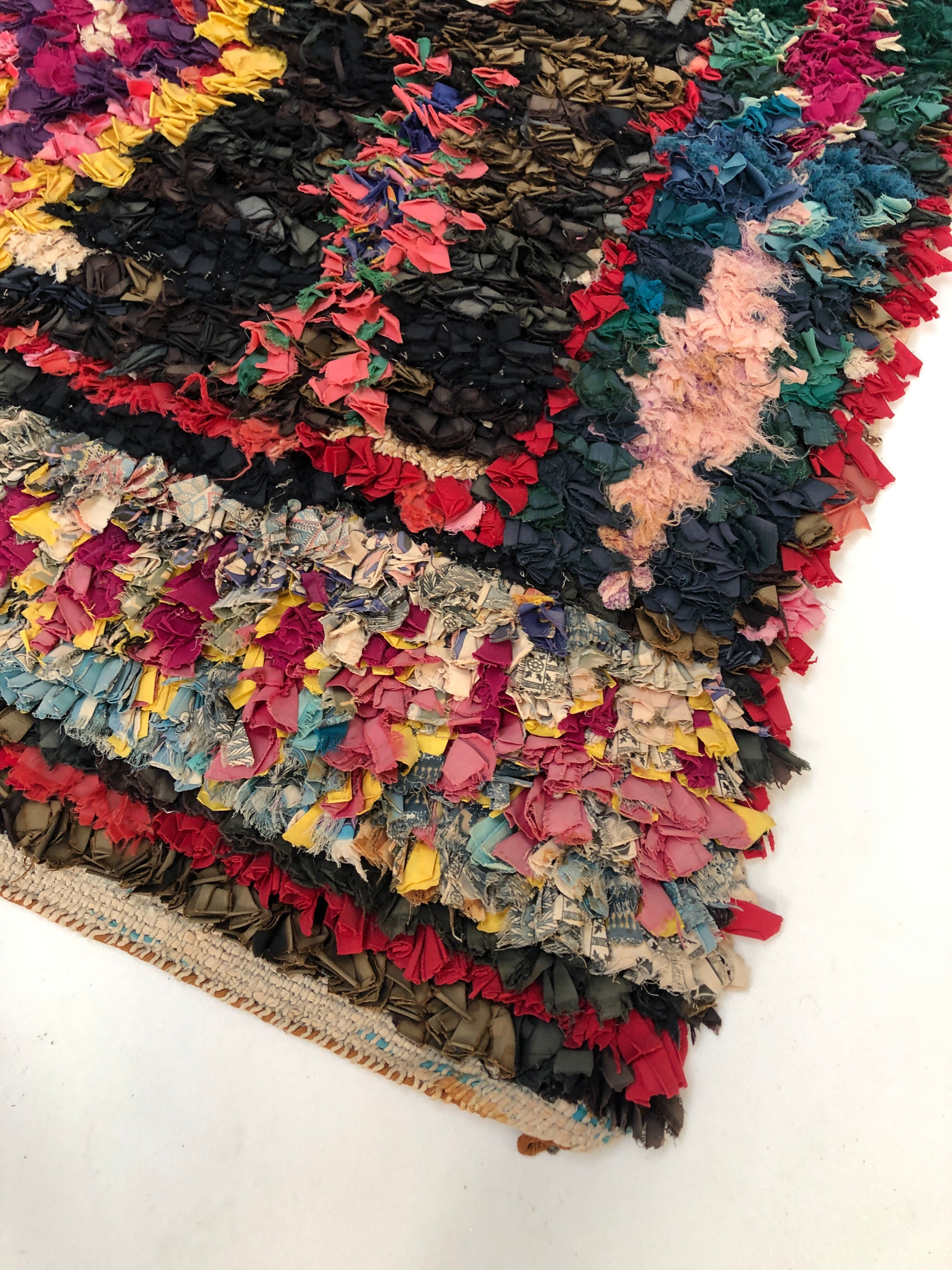 Moroccan Berber carpet Old Boucherouite 2,31x1.11m