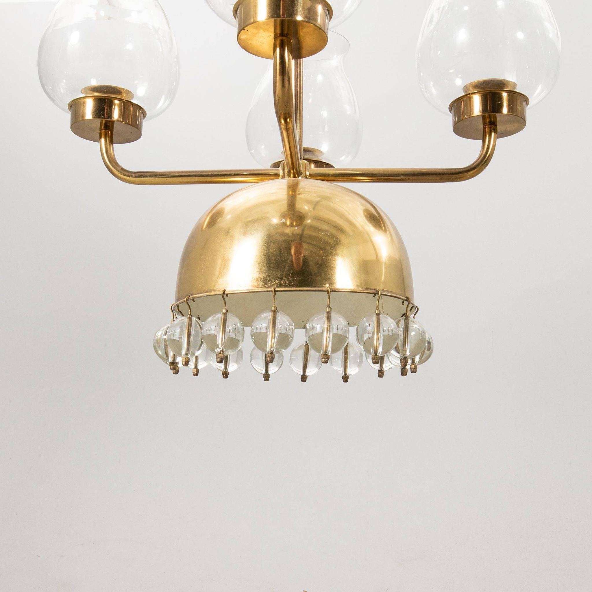 Lustre Erik Höglund Laiton et verre Suède 1960