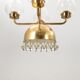 Chandelier Erik Höglund Brass and glass Sweden 1960