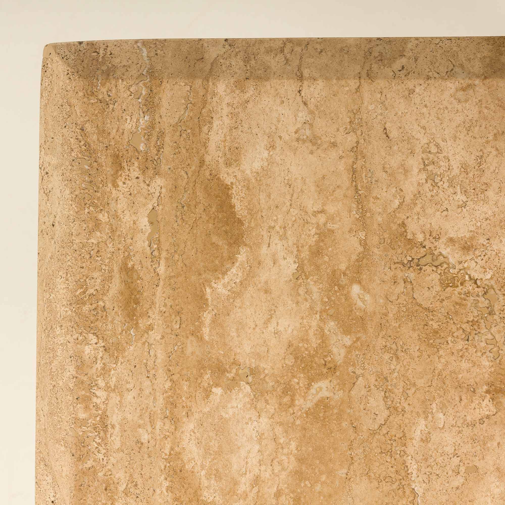 Italian mid century extra large travertine dining table, 1970s
