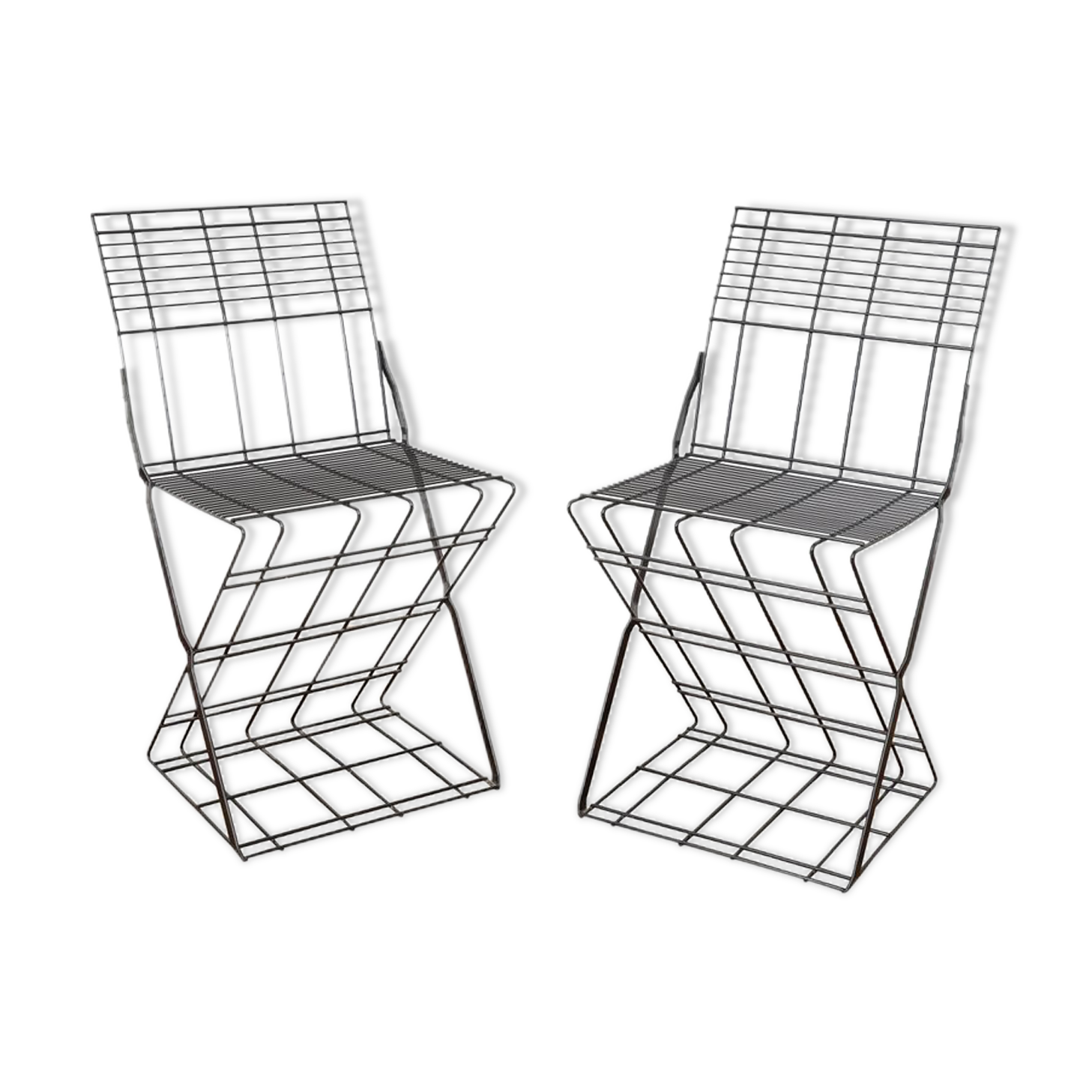 Pair of Italian steel chairs