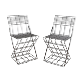 Pair of Italian steel chairs