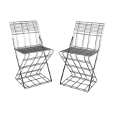 Pair of Italian steel chairs