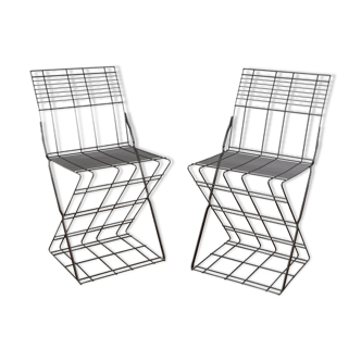 Pair of Italian steel chairs