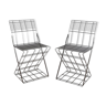 Pair of Italian steel chairs