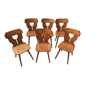 Set of 6 vintage brutalist chairs 1960-1980