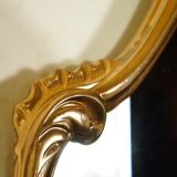Louis XV style mirror, rockery, in golden resin, circa 1950 46x83cm