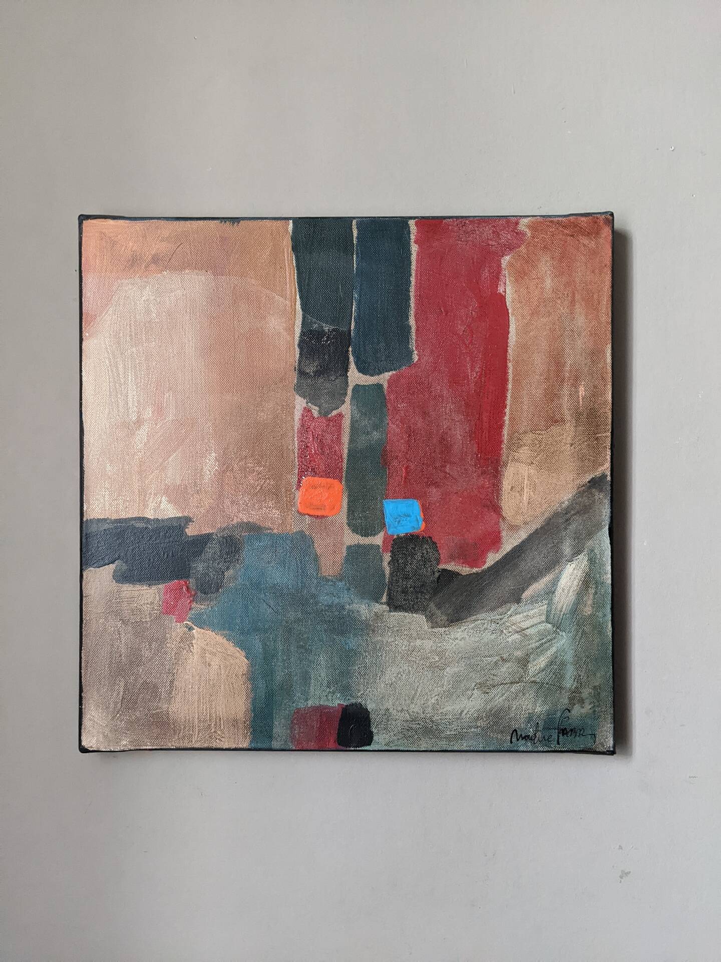 Oil on canvas abstract art Nadine Fabry