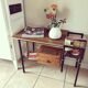 Desserte vinyle en formica et métal années 70