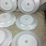 6 flat plates porcelain Limoges France